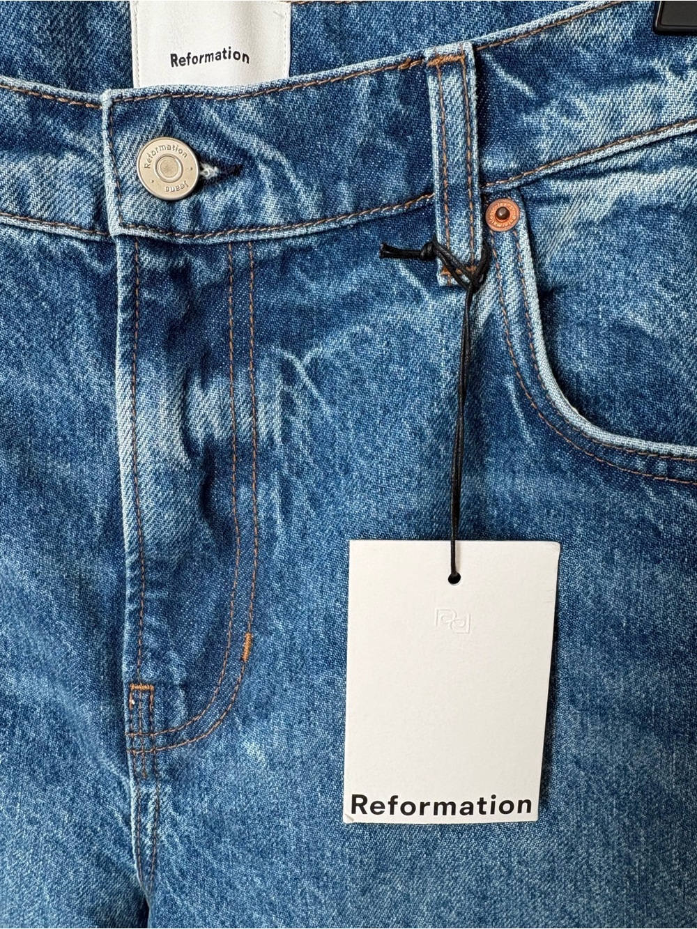Reformation Medium Blue Cropped Jeans